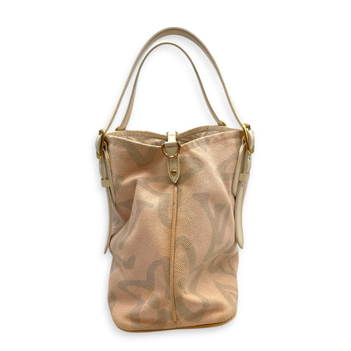 Tahitienne Cabas GM 38 Pink Shoulder Bag in Canvas Gold hardware