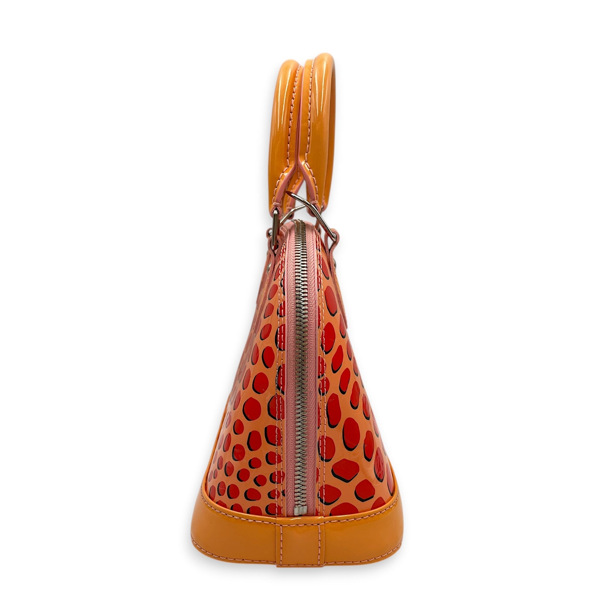Alma Jungle Monogram Vernis BB Orange Crossbody Bag in Patent Leather Silver hardware CL2603-20516 3