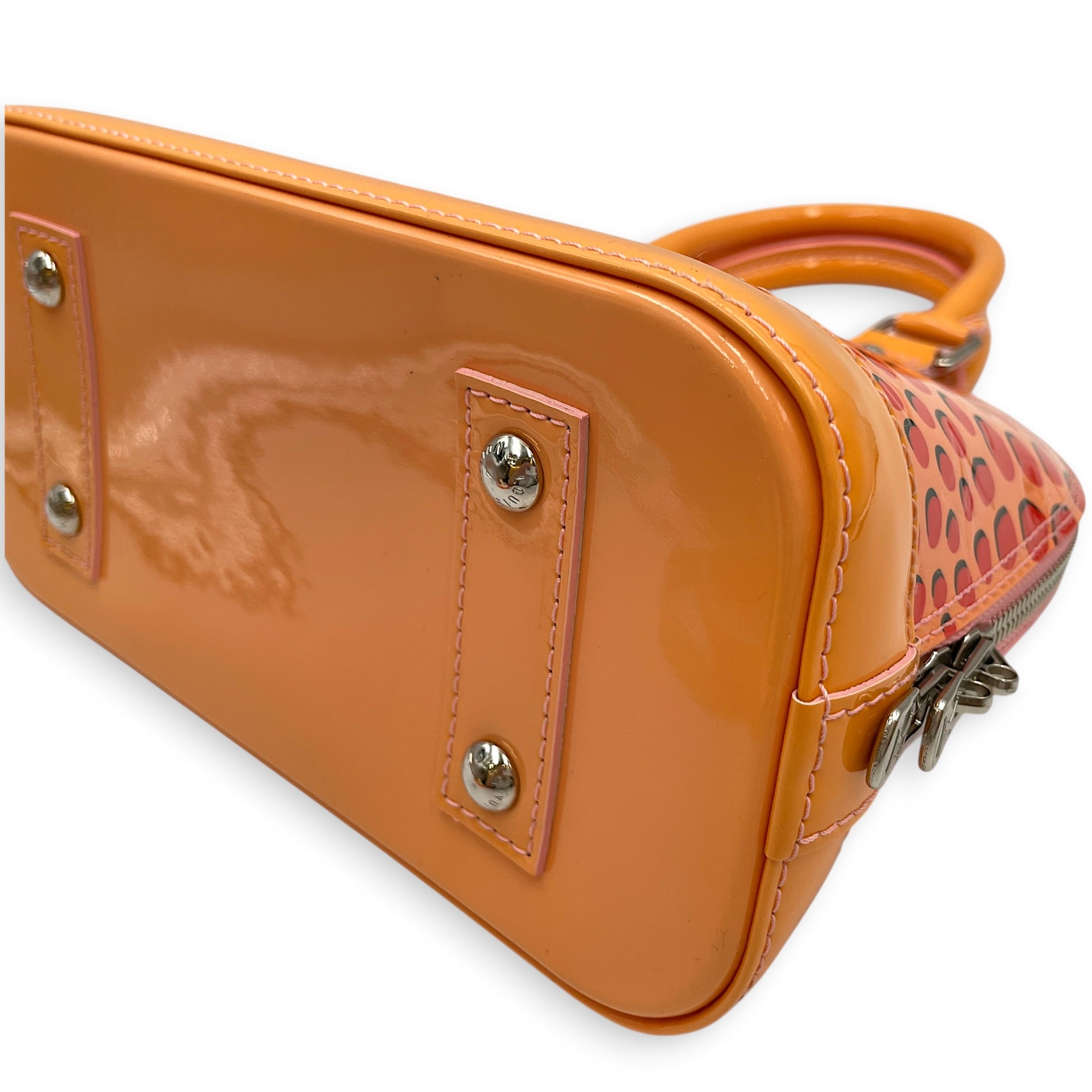 Alma Jungle Monogram Vernis BB Orange Crossbody Bag in Patent Leather Silver hardware CL2603-20516 8