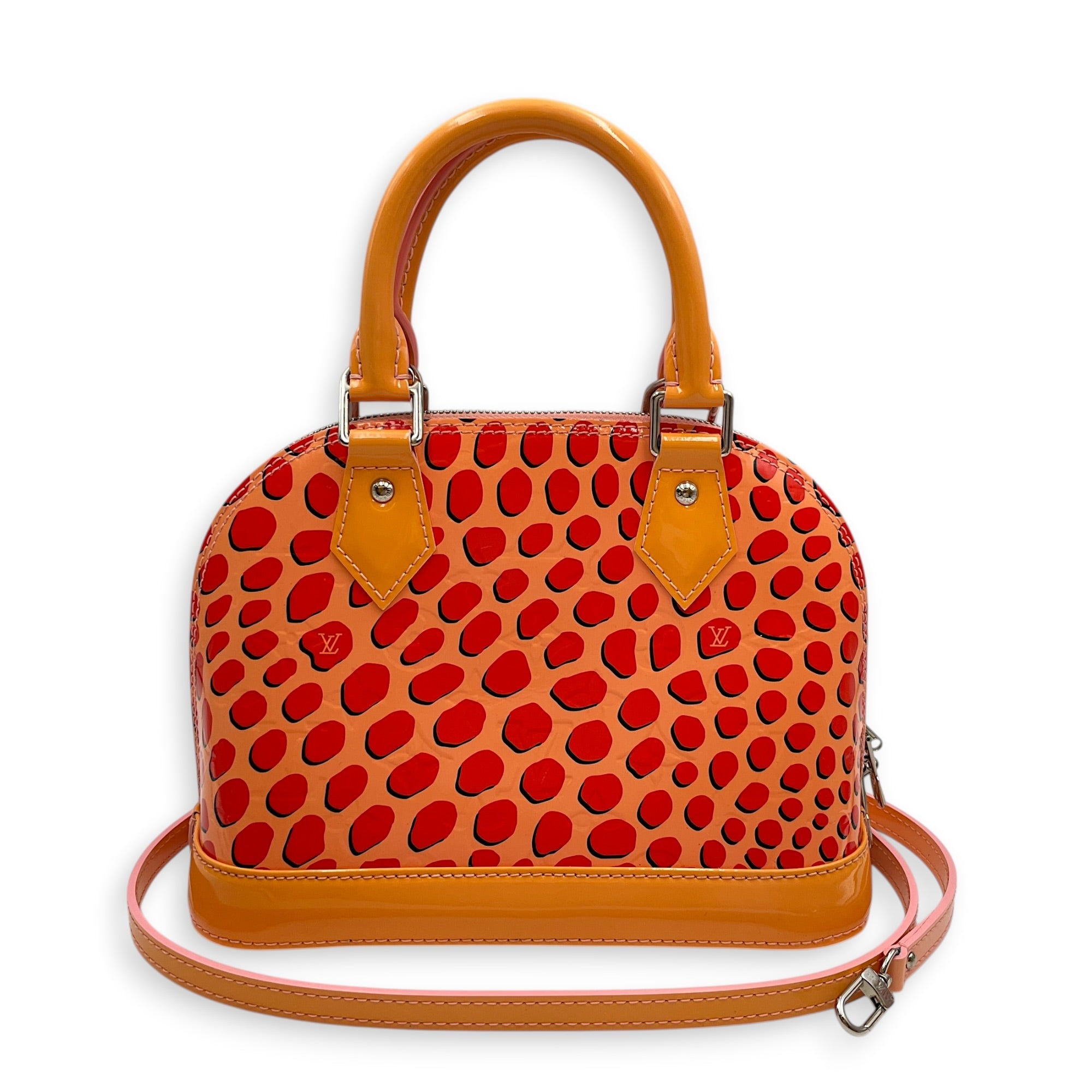 Alma Jungle Monogram Vernis BB Orange Crossbody Bag in Patent Leather Silver hardware CL2603-20516 9