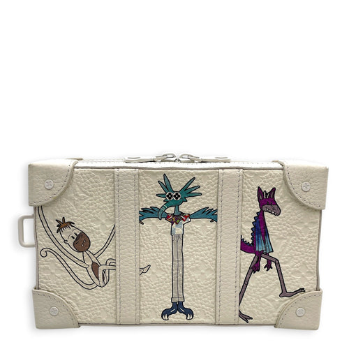 Friends Soft Trunk Wallet White Crossbody Bag in Calfskin Coated Metal hardware CL2603-20518 1