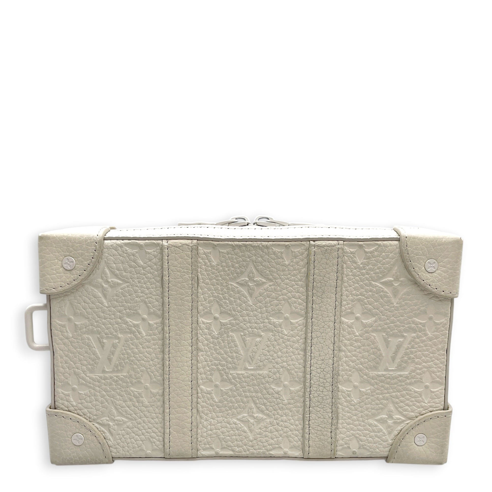 Friends Soft Trunk Wallet White Crossbody Bag in Calfskin Coated Metal hardware CL2603-20518 2
