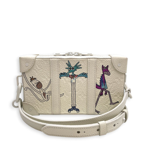 Friends Soft Trunk Wallet White Crossbody Bag in Calfskin Coated Metal hardware CL2603-20518 9