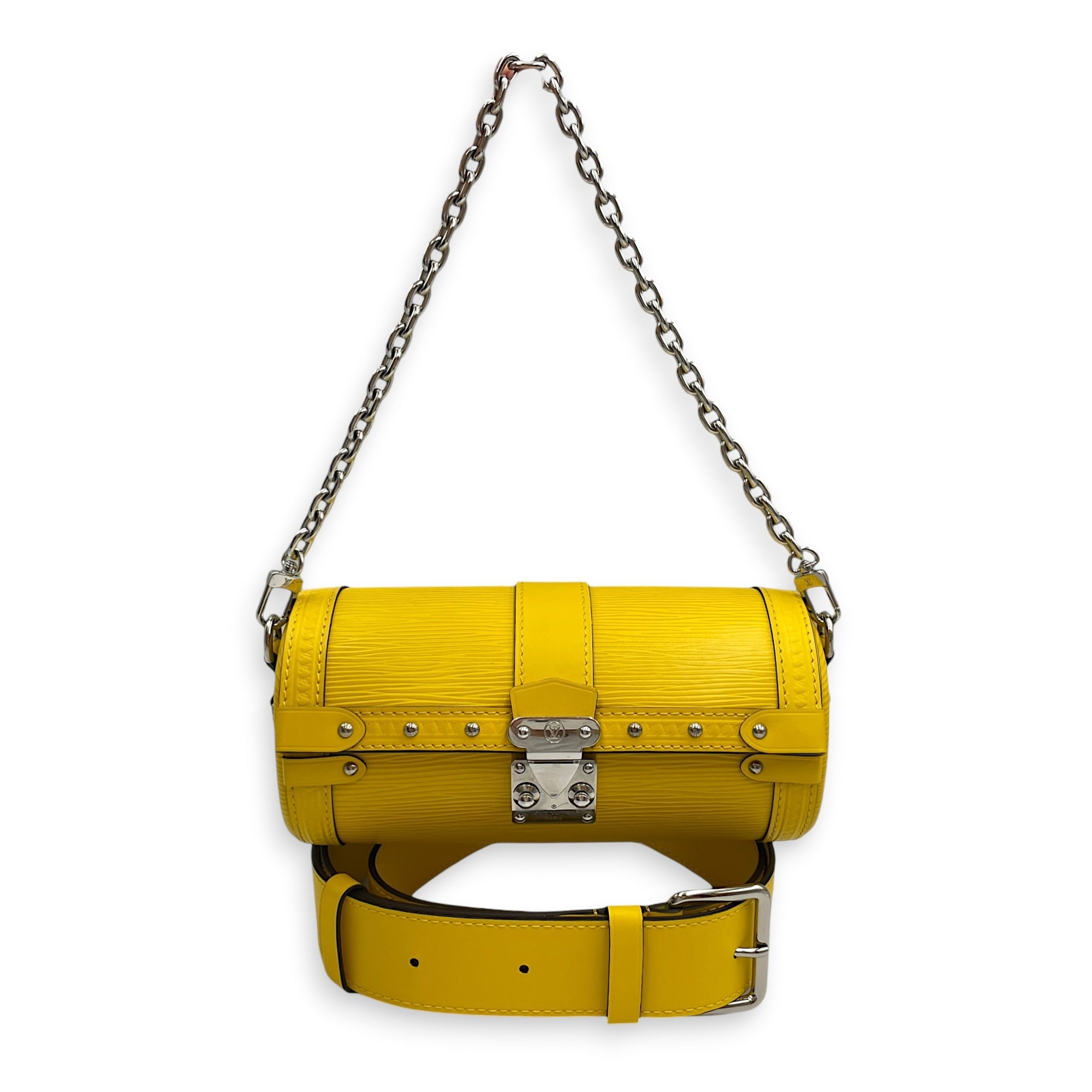 Papillon Trunk Lemon Yellow Shoulder Bag in Epi Leather Silver hardware CL2603-20523 8