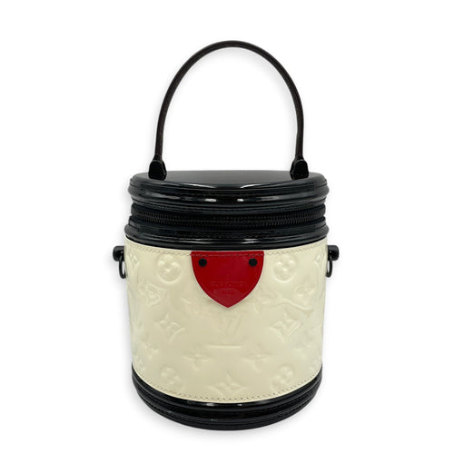 Cannes Black/White Top Handle Bag in Monogram Vernis Leather Matte Metal hardware CL2603-20524 1