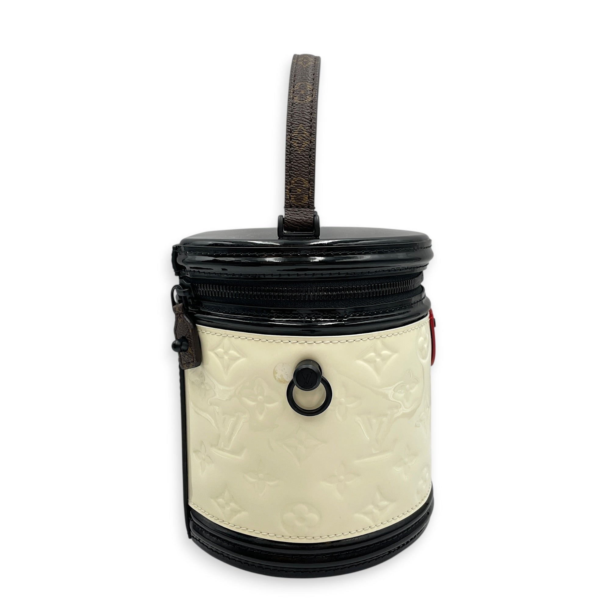 Cannes Black/White Top Handle Bag in Monogram Vernis Leather Matte Metal hardware CL2603-20524 3