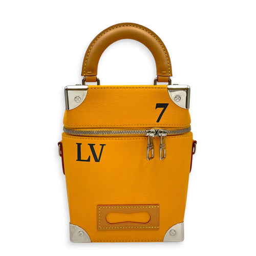 Vertical Box Trunk Saffron Yellow Shoulder Bag in Calfskin Silver hardware CL2603-20532 1