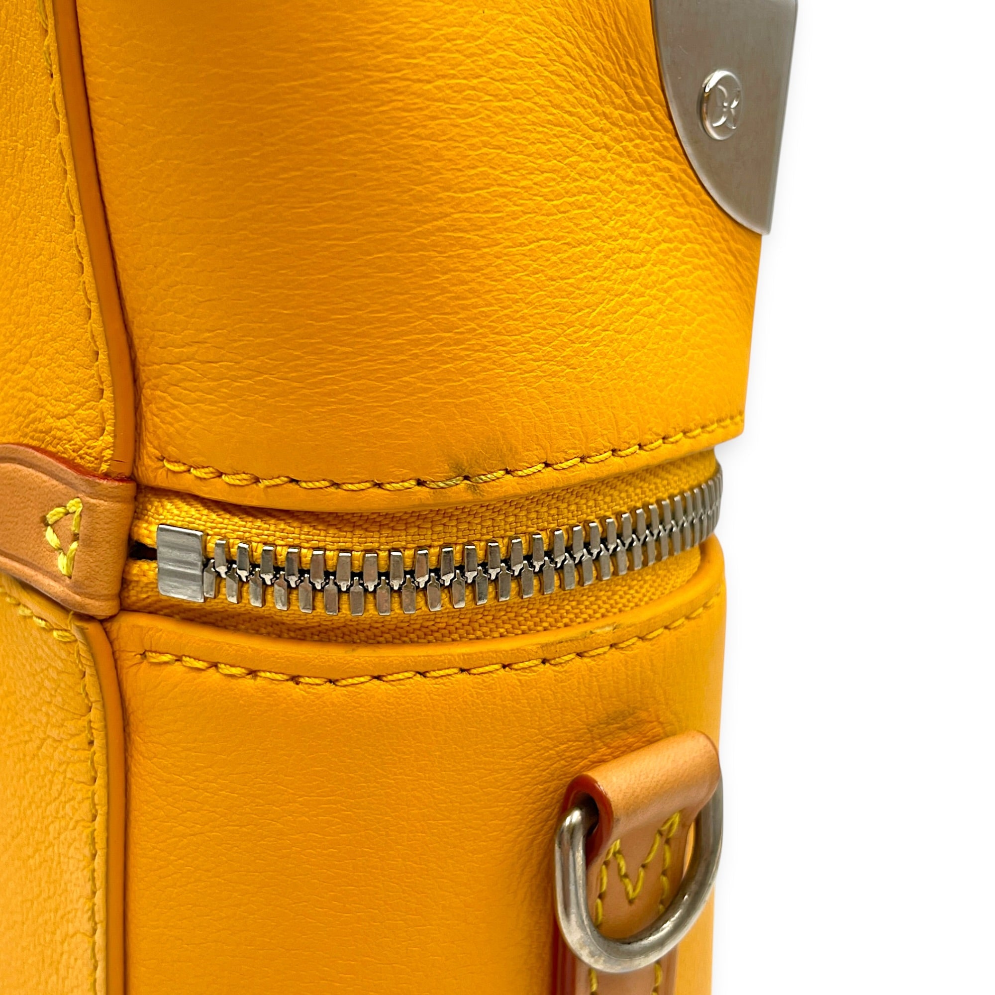 Vertical Box Trunk Saffron Yellow Shoulder Bag in Calfskin Silver hardware CL2603-20532 12