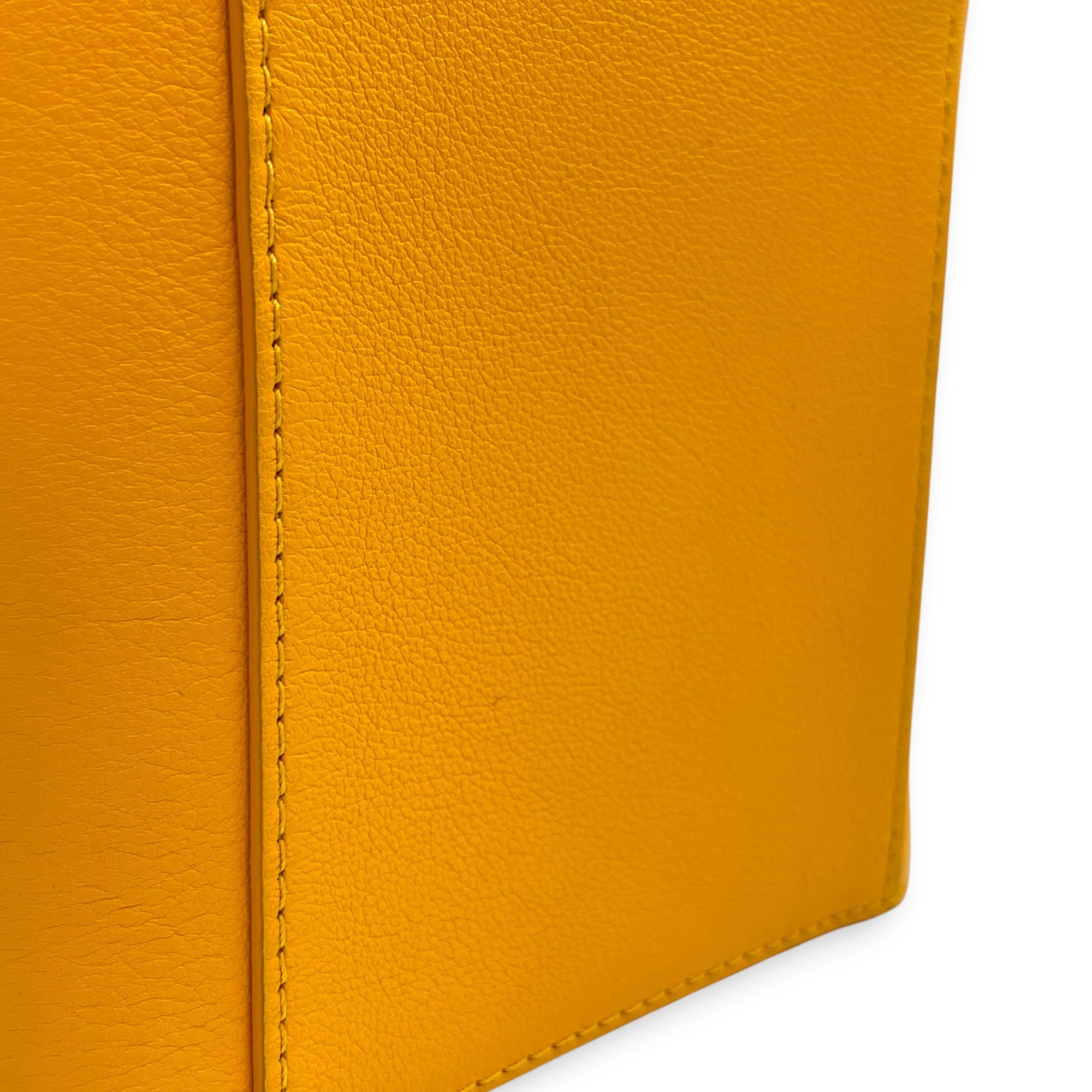 Vertical Box Trunk Saffron Yellow Shoulder Bag in Calfskin Silver hardware CL2603-20532 13