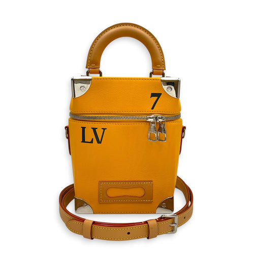 Vertical Box Trunk Saffron Yellow Shoulder Bag in Calfskin Silver hardware CL2603-20532 14