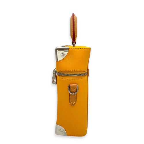 Vertical Box Trunk Saffron Yellow Shoulder Bag in Calfskin Silver hardware CL2603-20532 4
