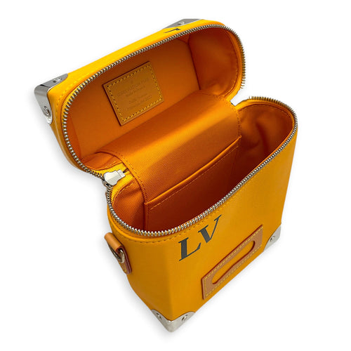 Vertical Box Trunk Saffron Yellow Shoulder Bag in Calfskin Silver hardware CL2603-20532 6