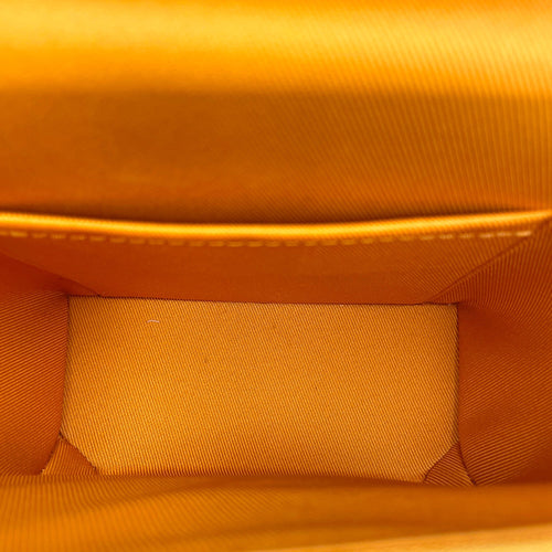 Vertical Box Trunk Saffron Yellow Shoulder Bag in Calfskin Silver hardware CL2603-20532 7