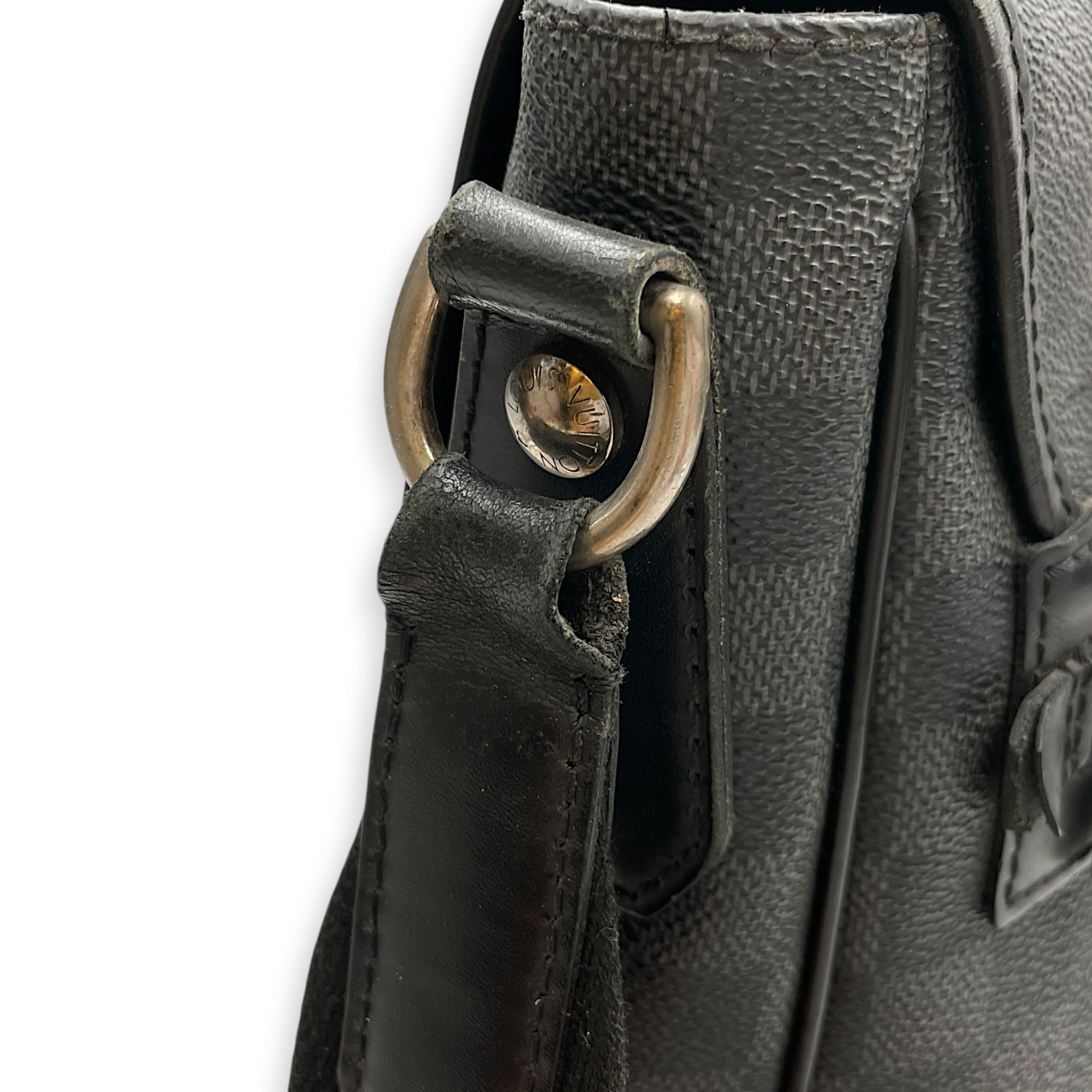 Daniel MM Messenger in Damier Graphite SP0182 Grey Shoulder Bag in Canvas Silver hardware