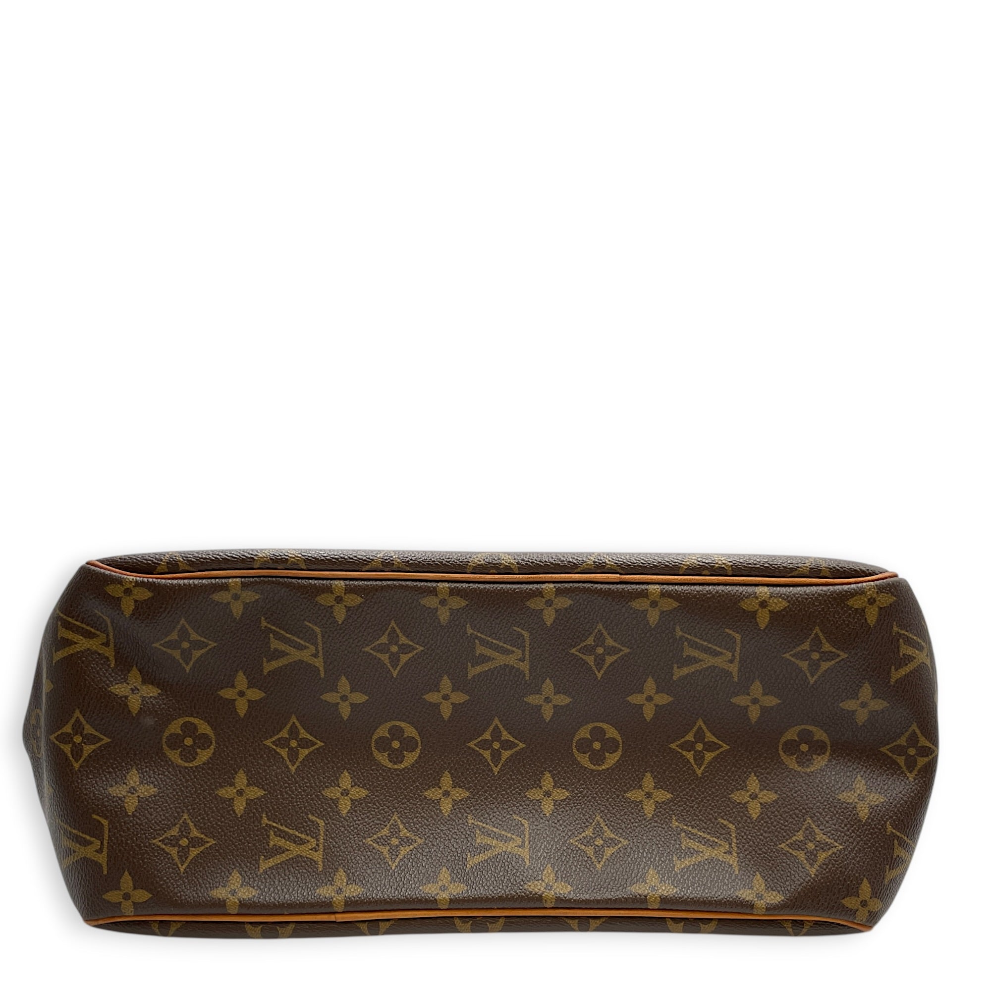 Batignolles Vertical Monogram Brown Shoulder Bag in Canvas Gold hardware