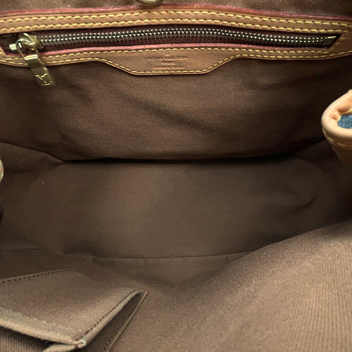 Batignolles Vertical Monogram Brown Shoulder Bag in Canvas Gold hardware