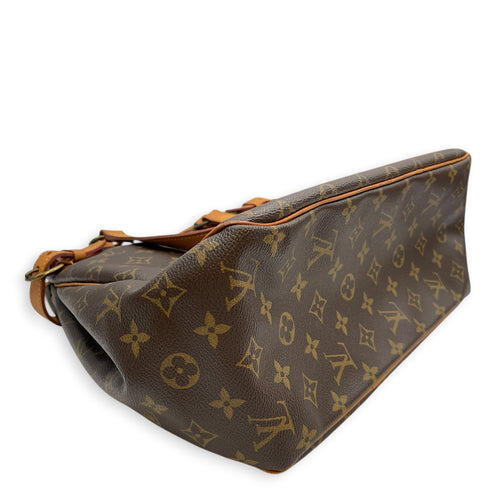 Batignolles Vertical Monogram Brown Shoulder Bag in Canvas Gold hardware
