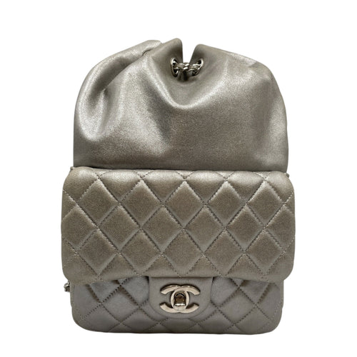 Quilted Seoul Metallic Silver  Backpack in Lambskin Silver hardware CL2603-20538 1