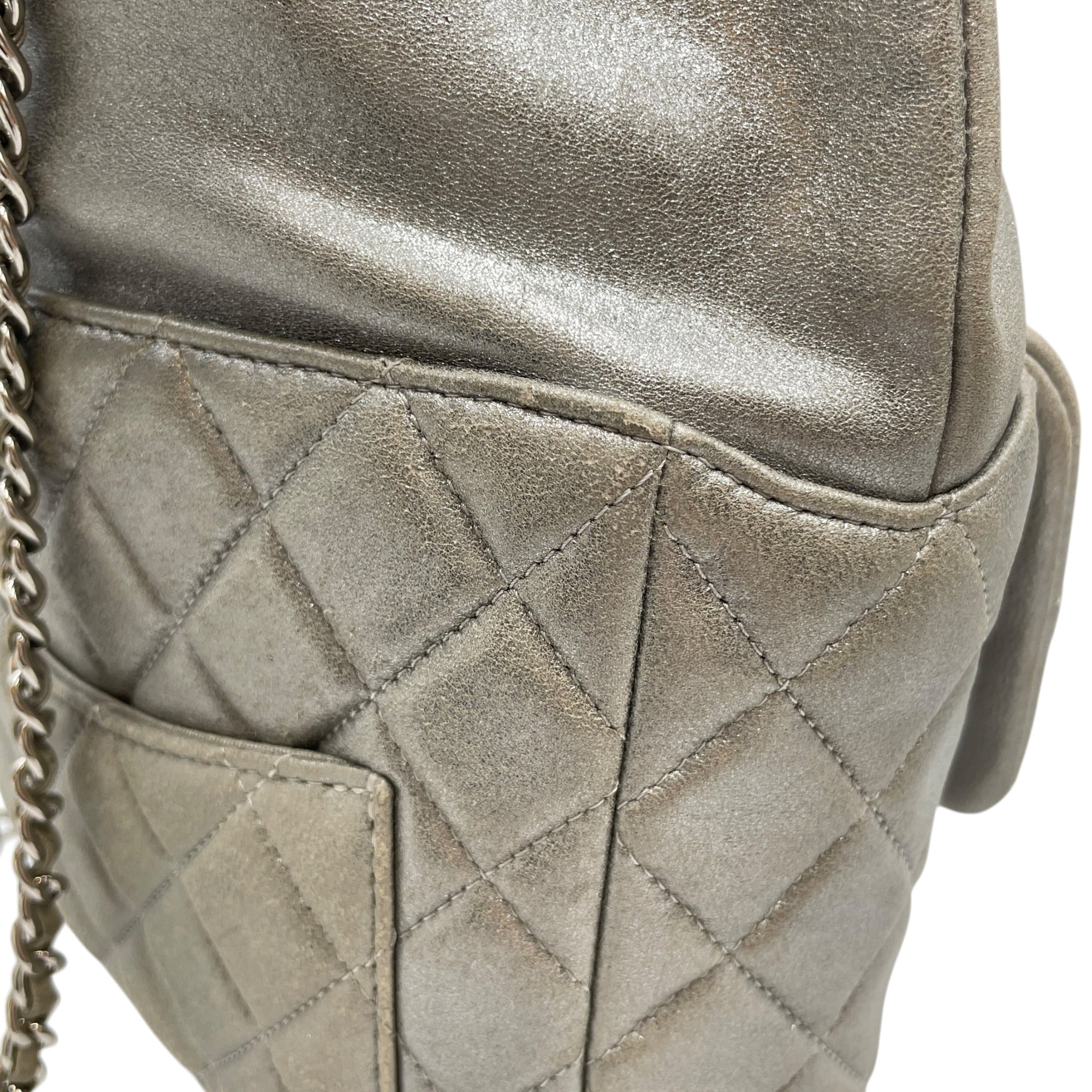 Quilted Seoul Metallic Silver  Backpack in Lambskin Silver hardware CL2603-20538 9