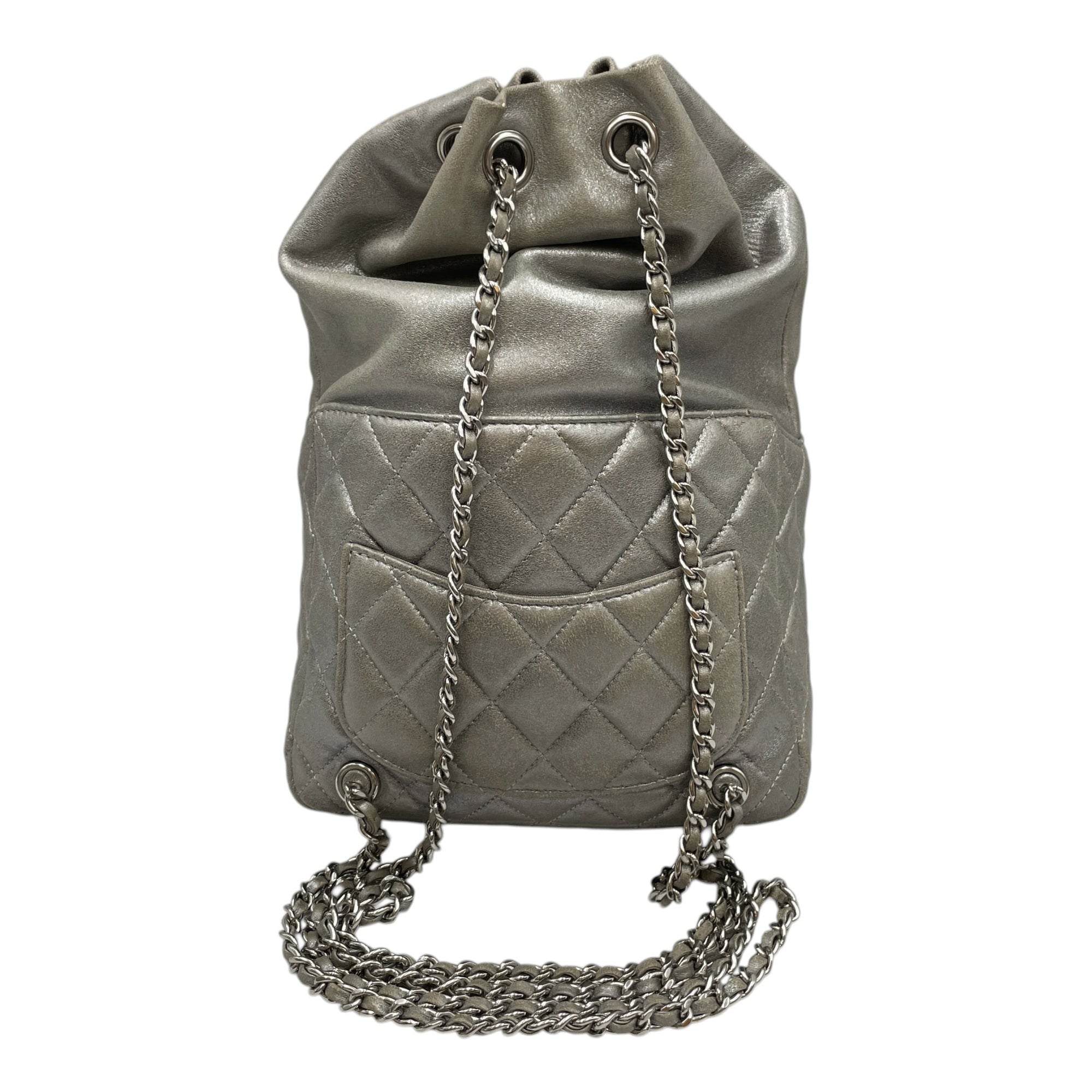 Quilted Seoul Metallic Silver  Backpack in Lambskin Silver hardware CL2603-20538 2