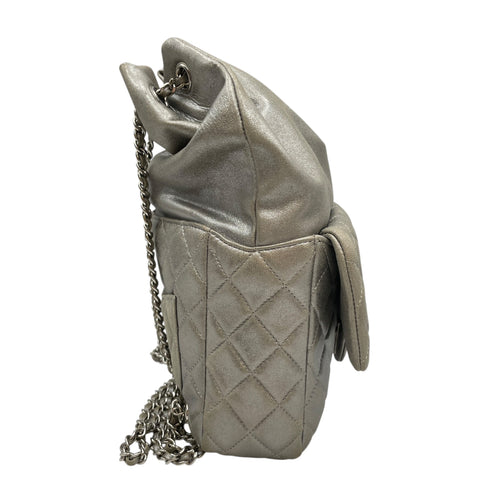 Quilted Seoul Metallic Silver  Backpack in Lambskin Silver hardware CL2603-20538 3