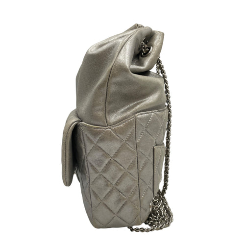 Quilted Seoul Metallic Silver  Backpack in Lambskin Silver hardware CL2603-20538 4