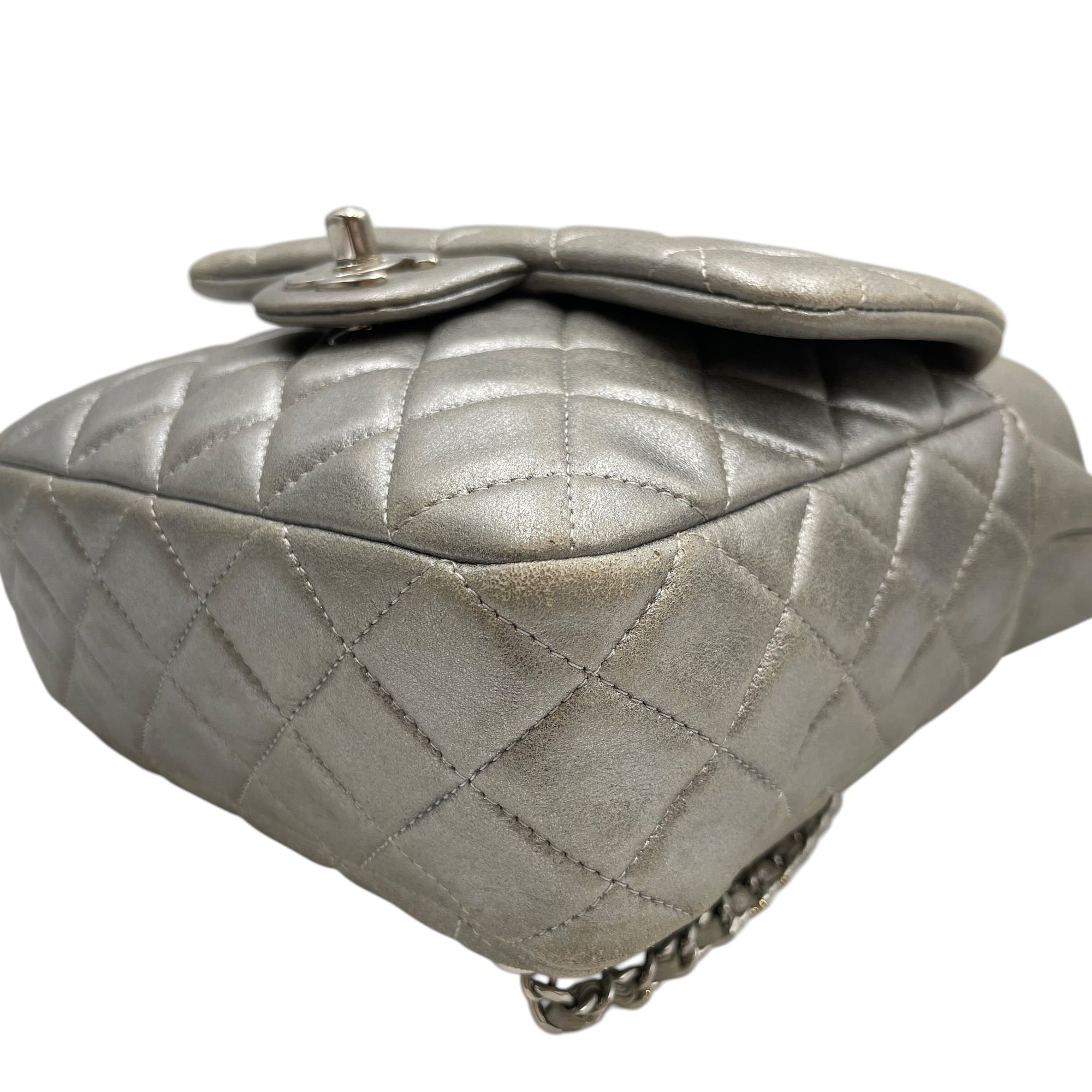 Quilted Seoul Metallic Silver  Backpack in Lambskin Silver hardware CL2603-20538 6