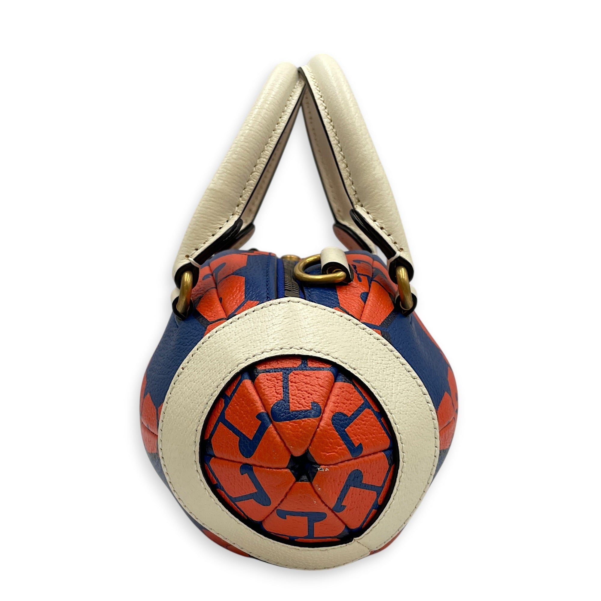 Mini Rugby Ball-Shaped Blue Crossbody Bag in Calfskin Gold hardware CL2603-20539 3