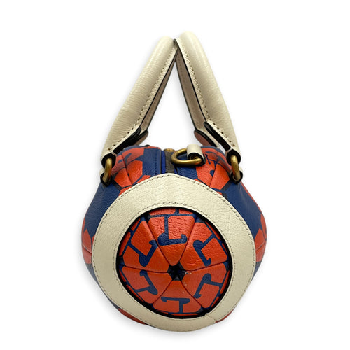 Mini Rugby Ball-Shaped Blue Crossbody Bag in Calfskin Gold hardware CL2603-20539 3