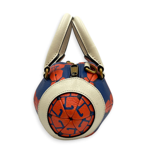 Mini Rugby Ball-Shaped Blue Crossbody Bag in Calfskin Gold hardware CL2603-20539 4