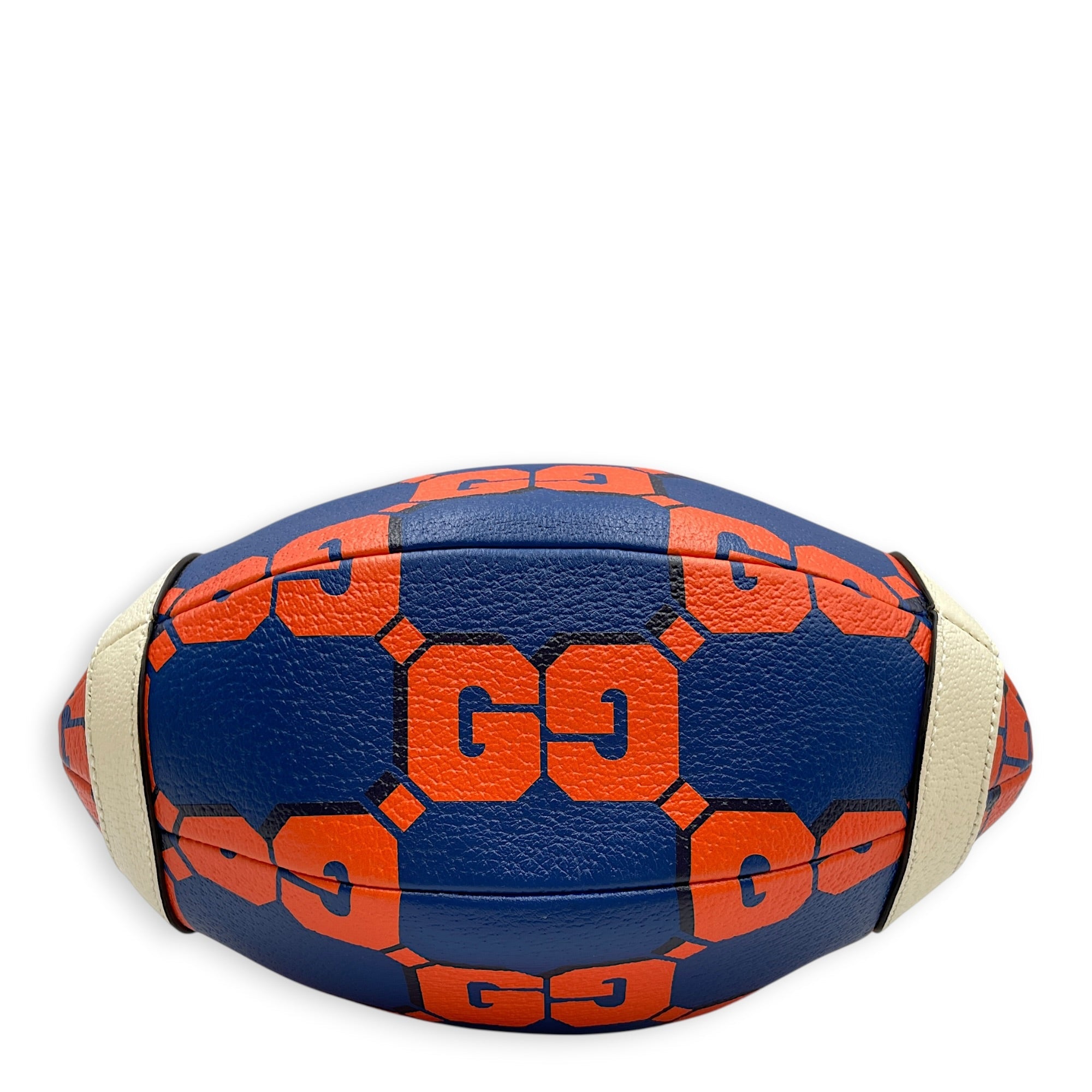 Mini Rugby Ball-Shaped Blue Crossbody Bag in Calfskin Gold hardware CL2603-20539 5