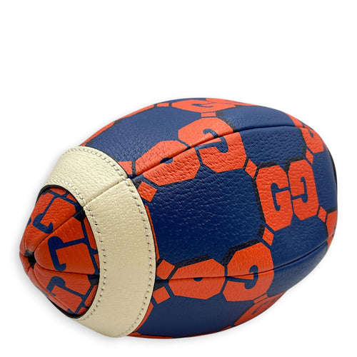 Mini Rugby Ball-Shaped Blue Crossbody Bag in Calfskin Gold hardware CL2603-20539 7