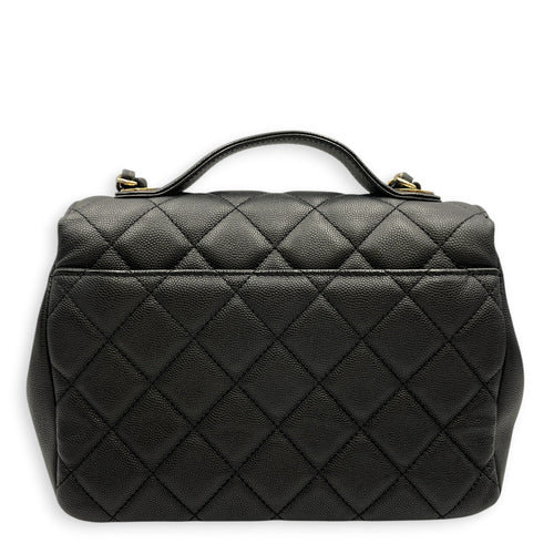 Business Affinity Small Black Shoulder Bag in Caviar Leather Gold hardware CL2603-20542 2