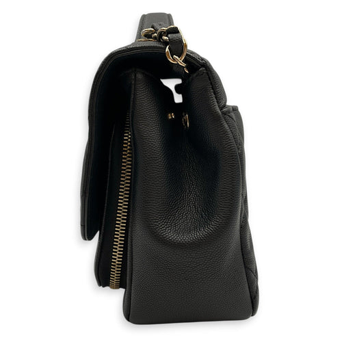 Business Affinity Small Black Shoulder Bag in Caviar Leather Gold hardware CL2603-20542 4