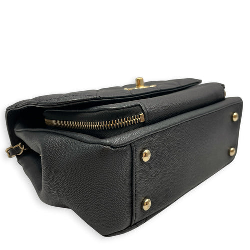 Business Affinity Small Black Shoulder Bag in Caviar Leather Gold hardware CL2603-20542 8