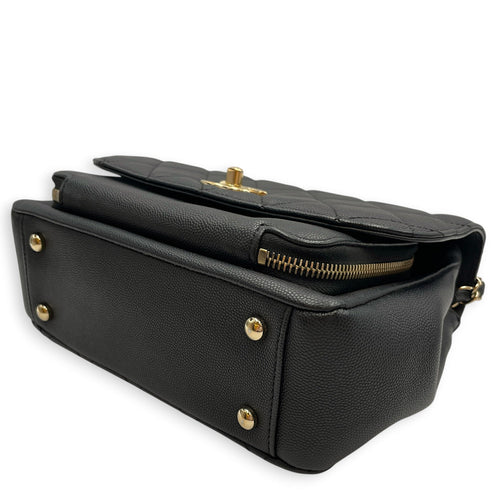 Business Affinity Small Black Shoulder Bag in Caviar Leather Gold hardware CL2603-20542 9