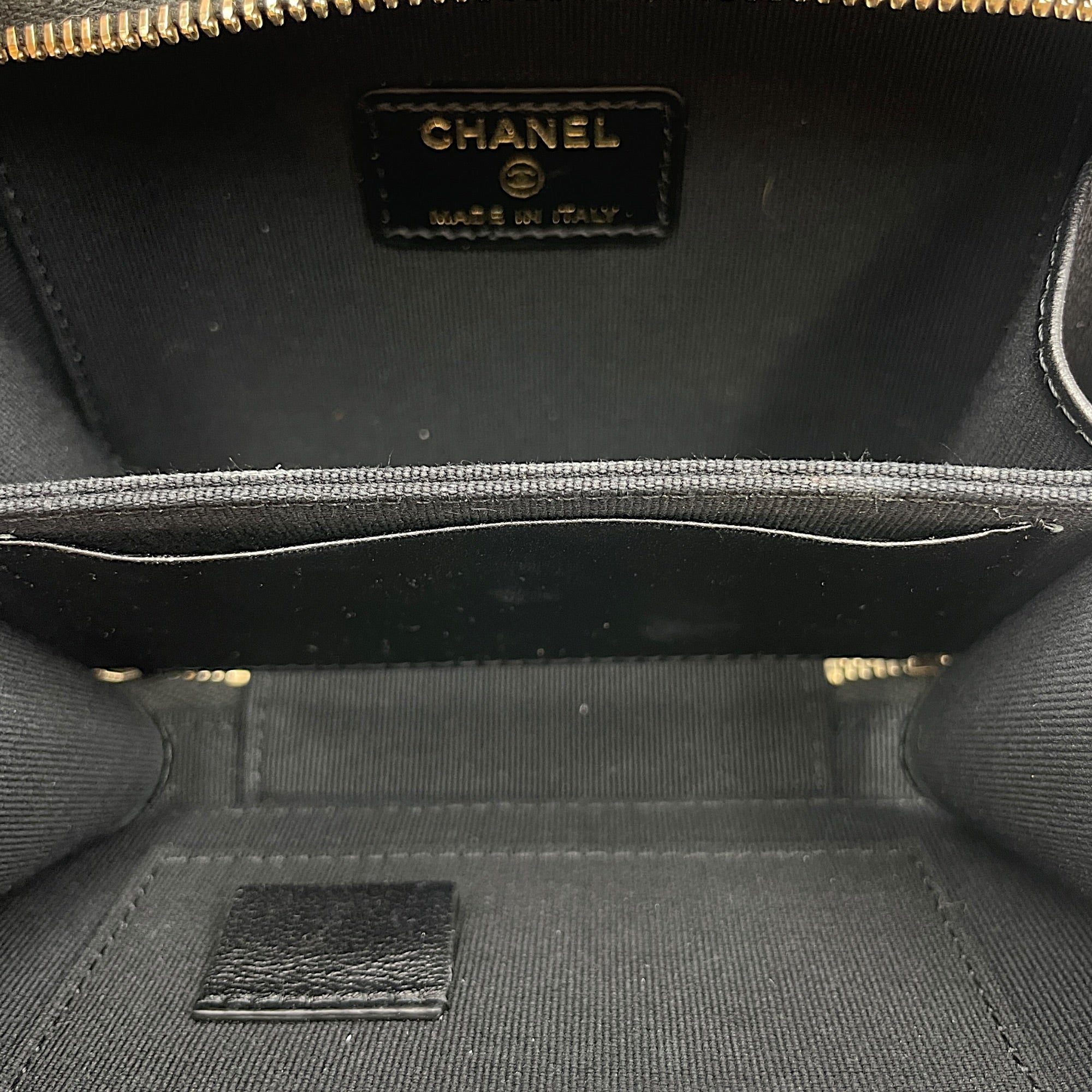 Quilted Chain Mini Black Top Handle Bag in Lambskin Gold hardware CL2603-20545 6