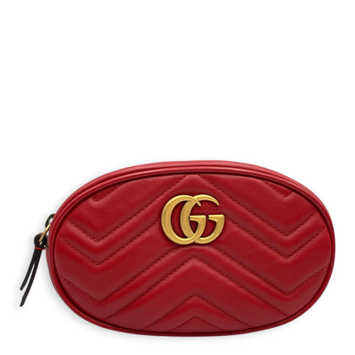 Marmont Matelasse Red Belt Bag in Calfskin Gold hardware CL2603-20549 1