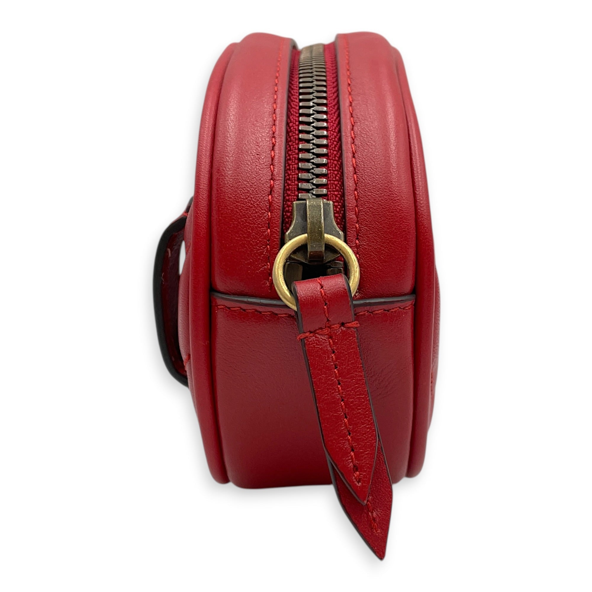 Marmont Matelasse Red Belt Bag in Calfskin Gold hardware CL2603-20549 2