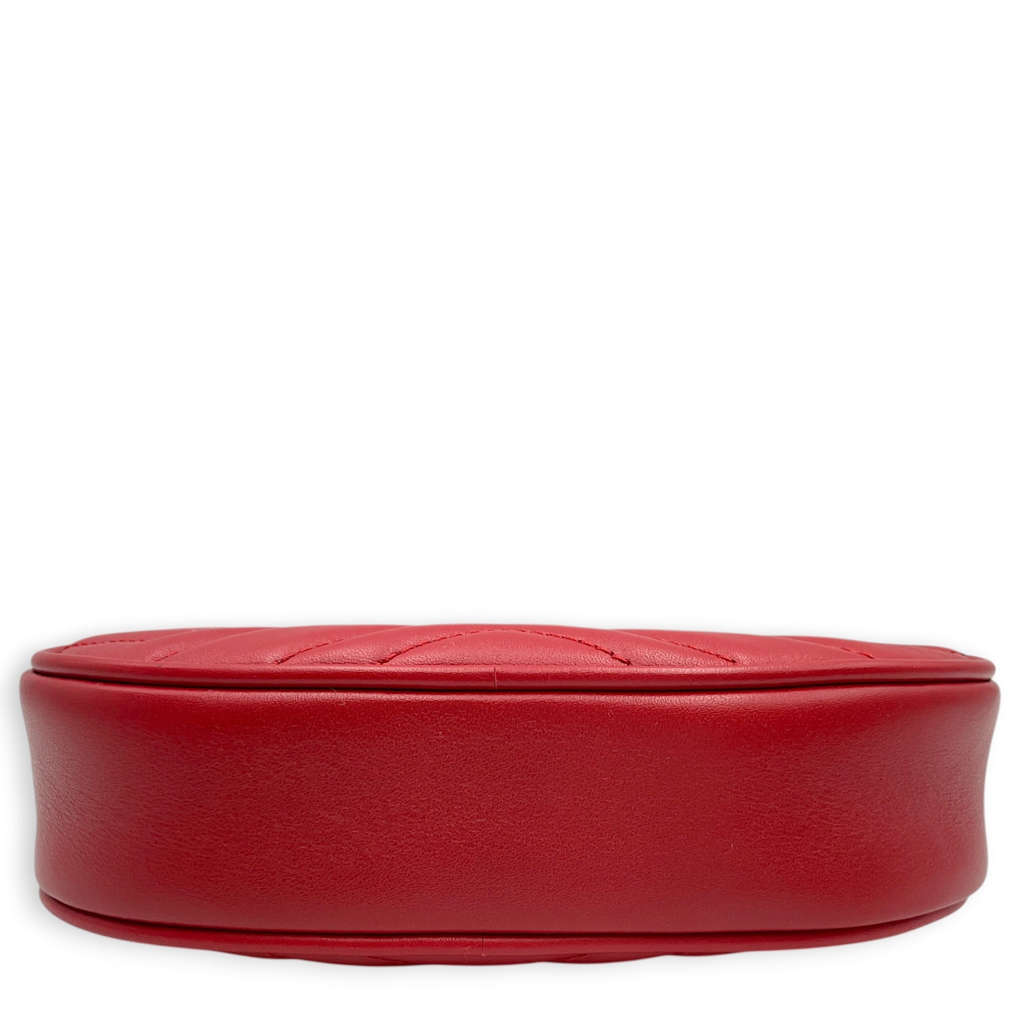 Marmont Matelasse Red Belt Bag in Calfskin Gold hardware CL2603-20549 4