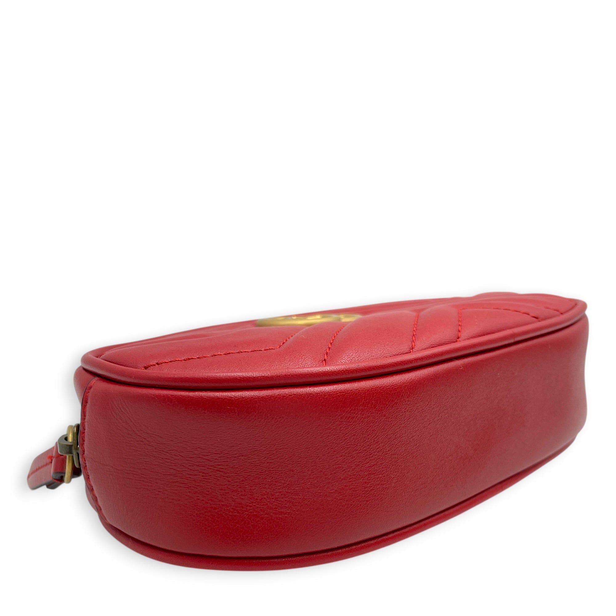 Marmont Matelasse Red Belt Bag in Calfskin Gold hardware CL2603-20549 6