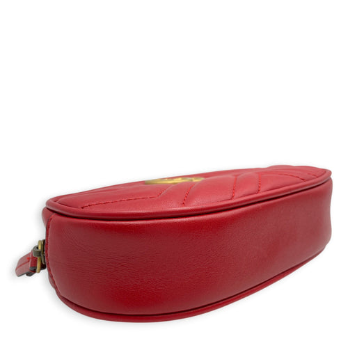 Marmont Matelasse Red Belt Bag in Calfskin Gold hardware CL2603-20549 6