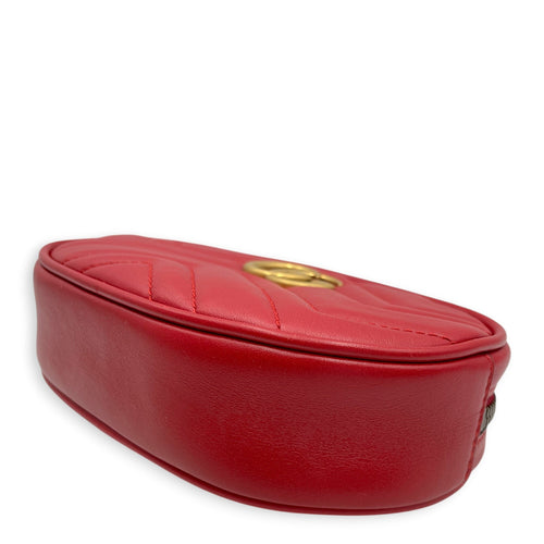 Marmont Matelasse Red Belt Bag in Calfskin Gold hardware CL2603-20549 7