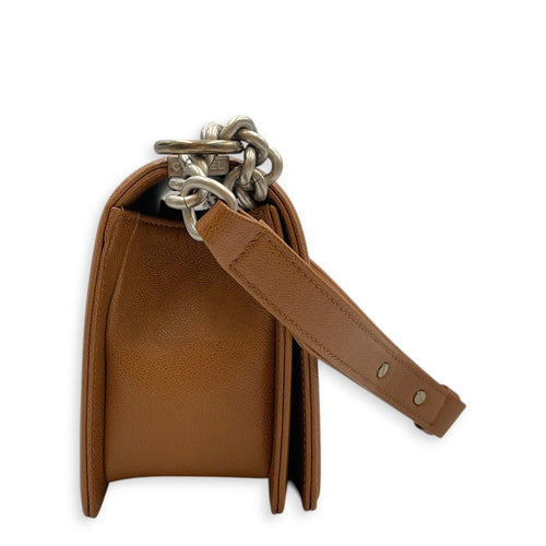 Le Boy Medium Brown Shoulder Bag in Caviar Leather Silver hardware CL2603-20551 3