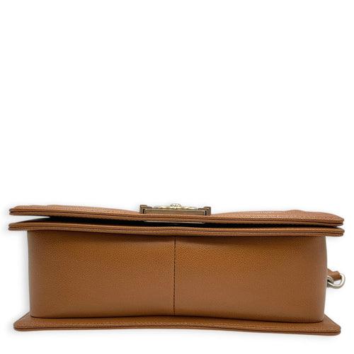 Le Boy Medium Brown Shoulder Bag in Caviar Leather Silver hardware CL2603-20551 5