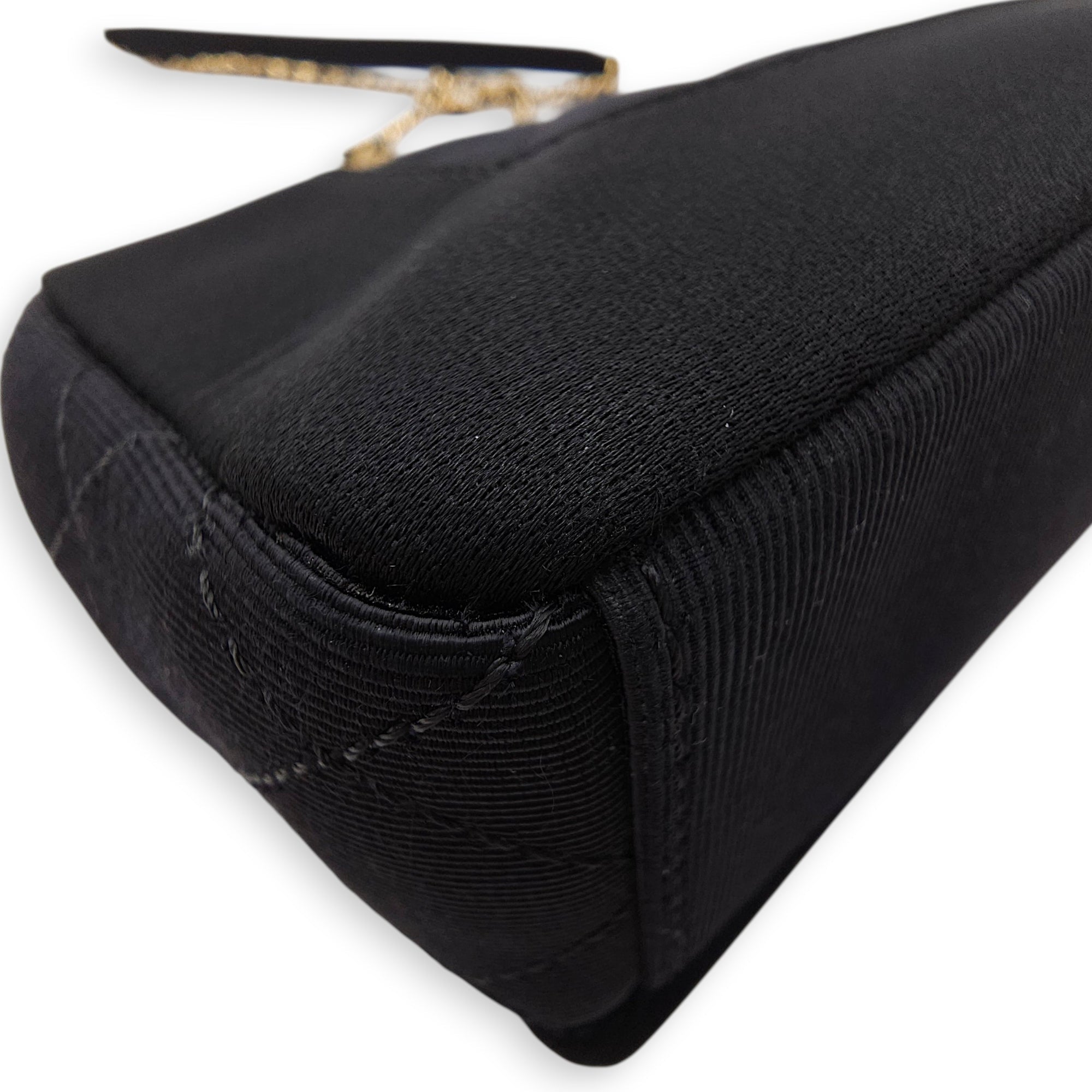 Mademoiselle Flap Black Shoulder Bag in Canvas Gold hardware CL2603-20552 11