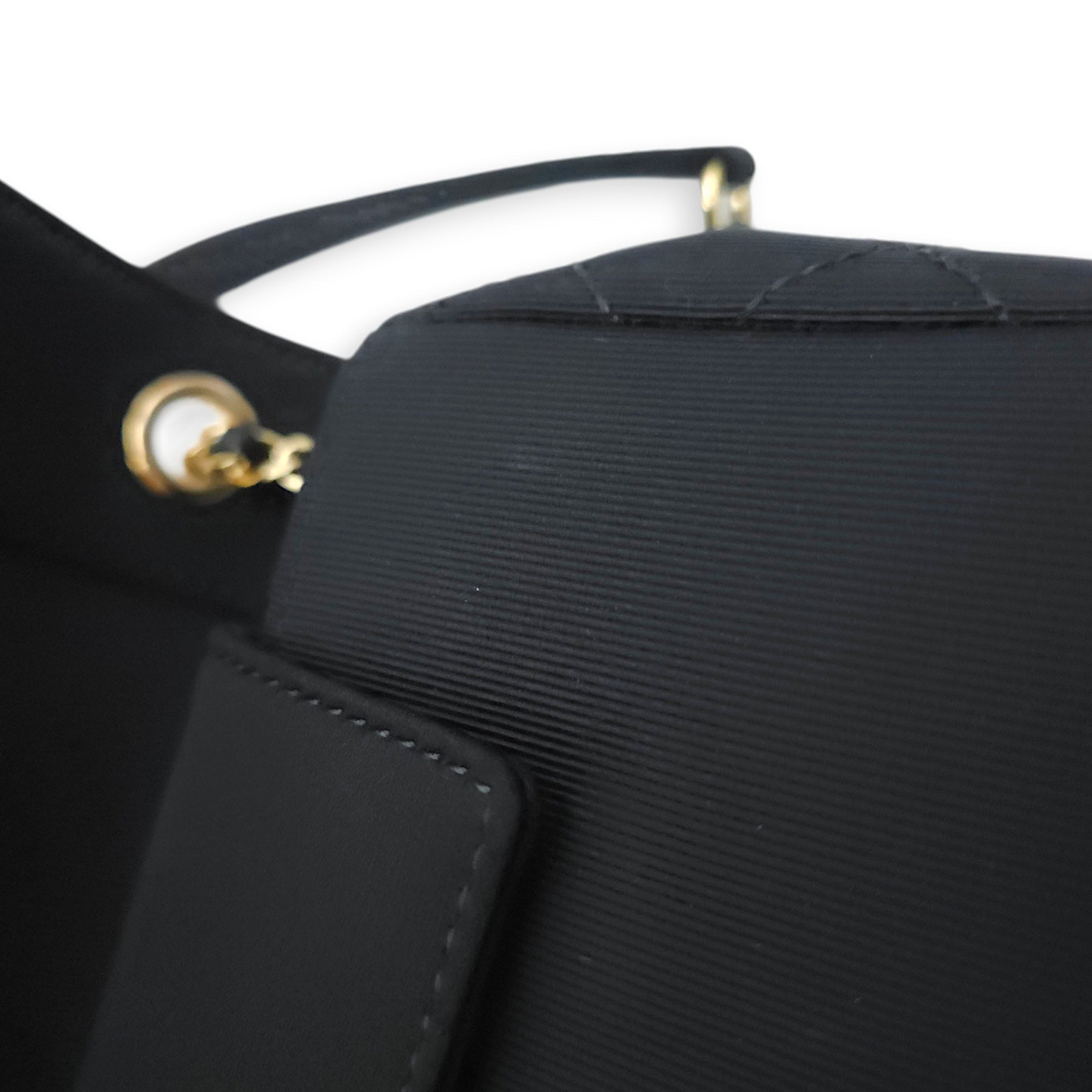 Mademoiselle Flap Black Shoulder Bag in Canvas Gold hardware CL2603-20552 14