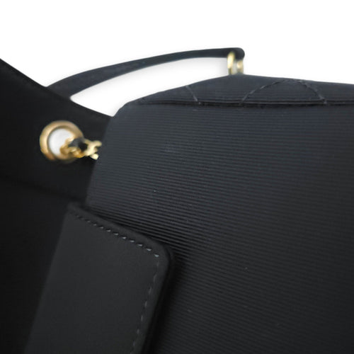 Mademoiselle Flap Black Shoulder Bag in Canvas Gold hardware CL2603-20552 14