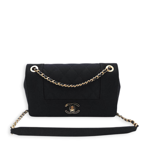 Mademoiselle Flap Black Shoulder Bag in Canvas Gold hardware CL2603-20552 15