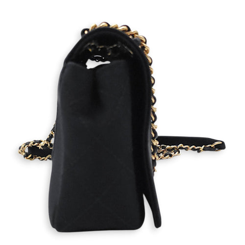 Mademoiselle Flap Black Shoulder Bag in Canvas Gold hardware CL2603-20552 3